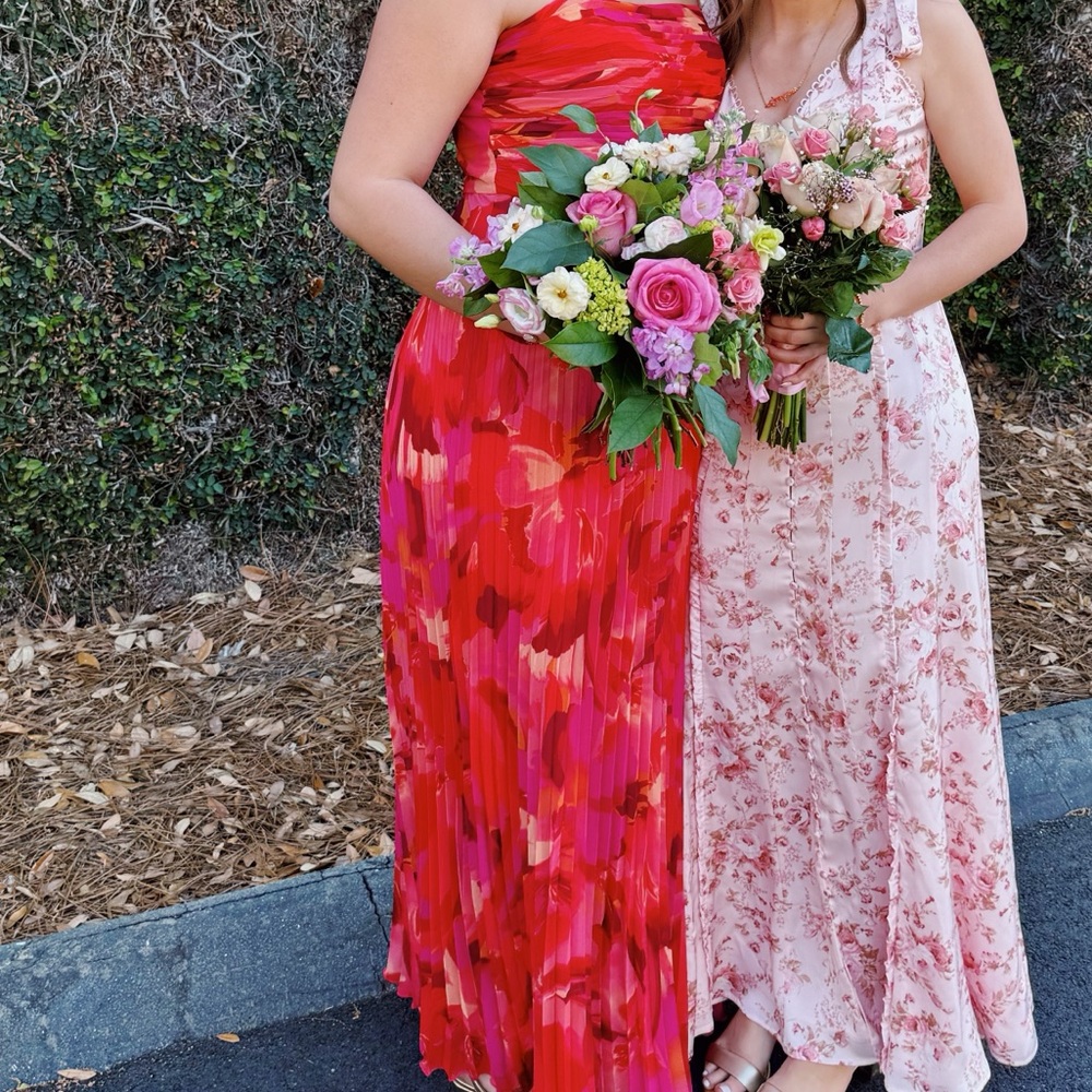 Floral maxi prom dress